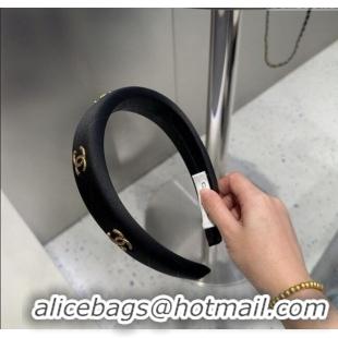 Grade Quality Chanel Headband with Metal-Tone CC 0311 Black 2025