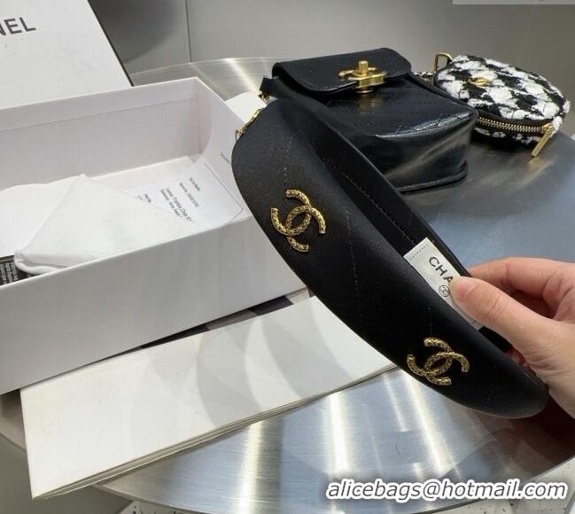 Grade Quality Chanel Headband with Metal-Tone CC 0311 Black 2025