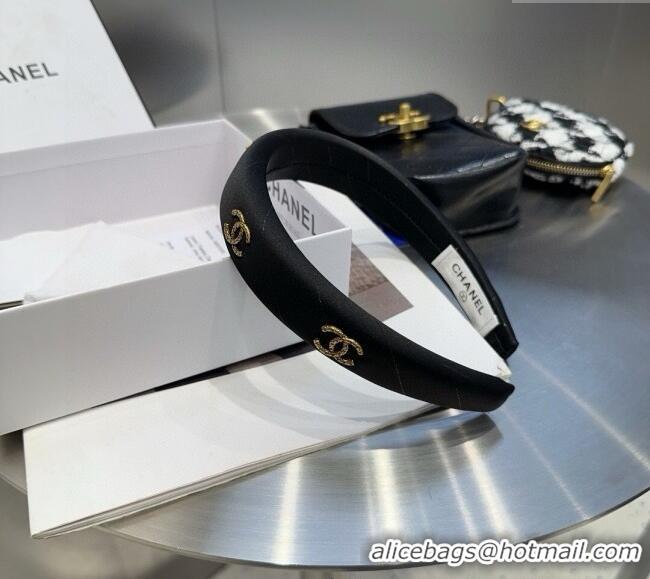 Grade Quality Chanel Headband with Metal-Tone CC 0311 Black 2025
