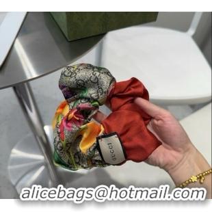 Famous Brand Gucci Flora Printed Hairring G0311 Red 2025