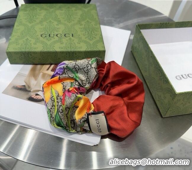 Famous Brand Gucci Flora Printed Hairring G0311 Red 2025