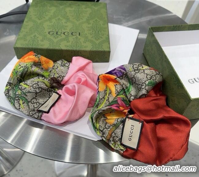 Famous Brand Gucci Flora Printed Hairring G0311 Red 2025