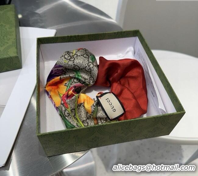 Famous Brand Gucci Flora Printed Hairring G0311 Red 2025