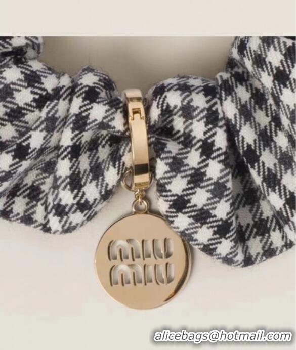 Good Looking Miu Miu Houndstooth Hairring 0311 Black/White 2025