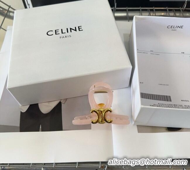 Super Quality Celine Triomphe Hair Clip 0311 Light Pink 2025
