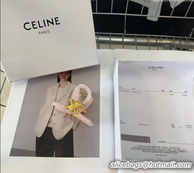 Super Quality Celine Triomphe Hair Clip 0311 Light Pink 2025