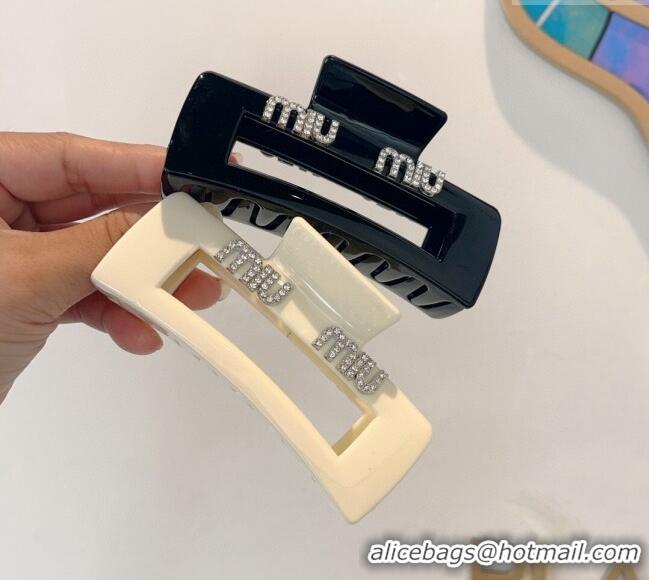 Grade Quality Miu Miu Square Hair Clip with Strass 0311 White 2025