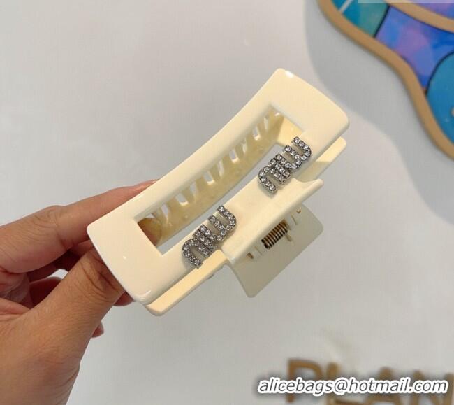 Grade Quality Miu Miu Square Hair Clip with Strass 0311 White 2025