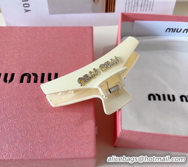 Low Cost Discount Miu Miu Hair Clip with Strass 0311 White 2025