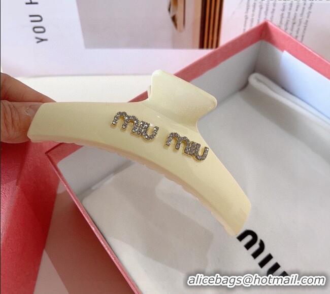 Low Cost Discount Miu Miu Hair Clip with Strass 0311 White 2025