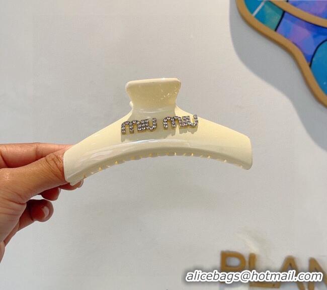Low Cost Discount Miu Miu Hair Clip with Strass 0311 White 2025