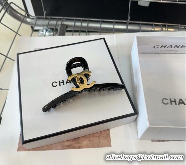 Grade Quality Chanel Hair Clip with Metal-Tone CC 0310 Black 2025
