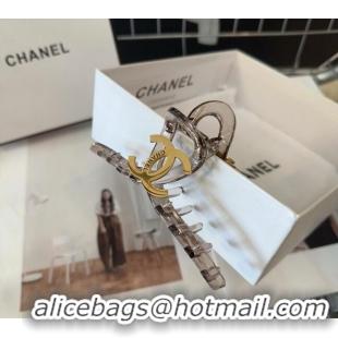 Buy New Cheap Chanel Hair Clip with Metal-Tone CC 0310 Grey 2025