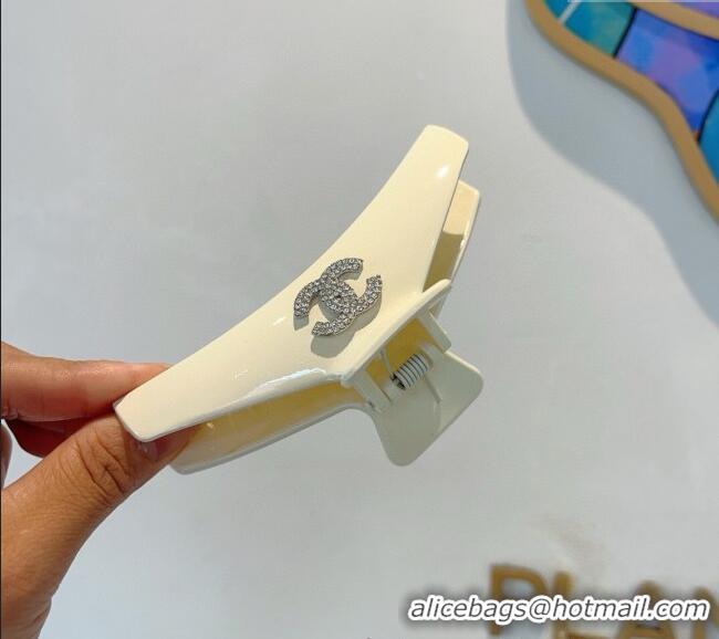 Cheapest Chanel Hair Clip with Strass 0310 White 2025