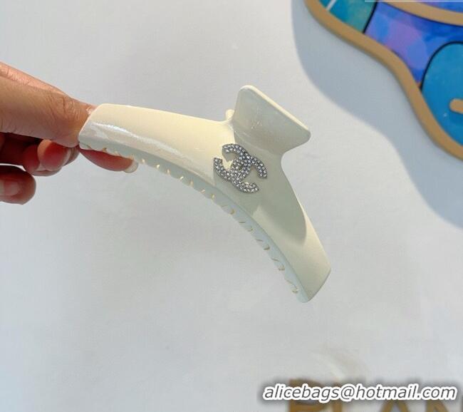 Cheapest Chanel Hair Clip with Strass 0310 White 2025