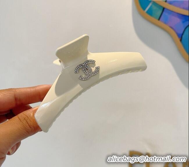 Cheapest Chanel Hair Clip with Strass 0310 White 2025