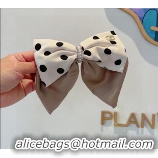Discount Chanel Dotted Bow Hair Clip 0310 White 2025