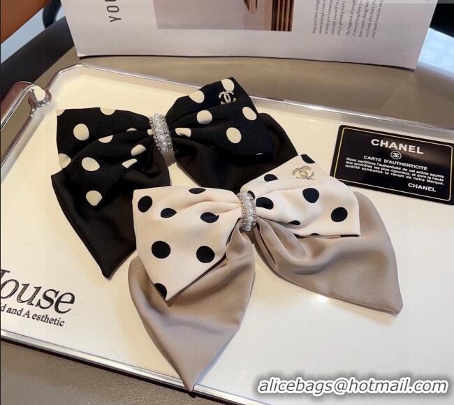 Discount Chanel Dotted Bow Hair Clip 0310 White 2025