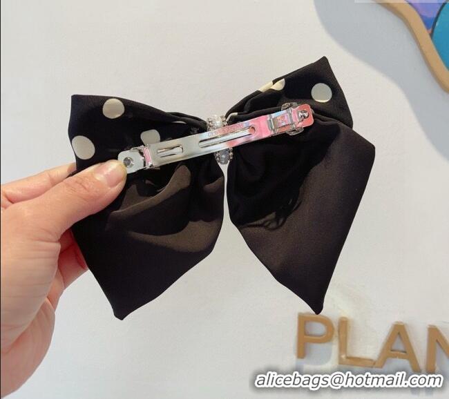 Cheap Chanel Dotted Bow Hair Clip 0310 Black 2025