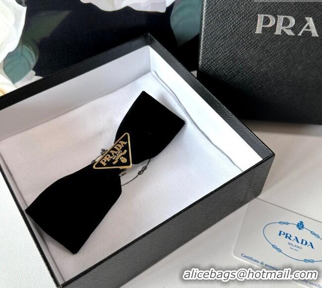 Buy Cheapest Prada Velvet Bow Hair Clip 0310 Black 2025