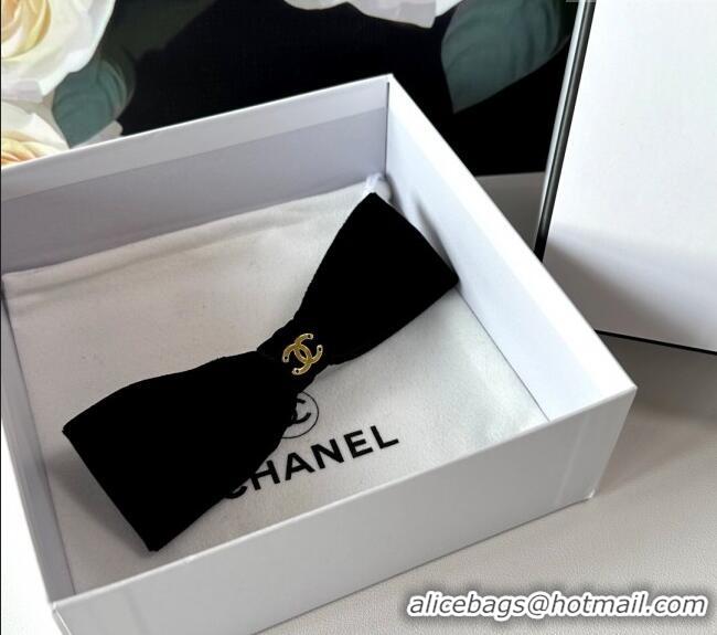 Hot Style Cheap Chanel Velvet Bow Hair Clip 0310 Black 2025