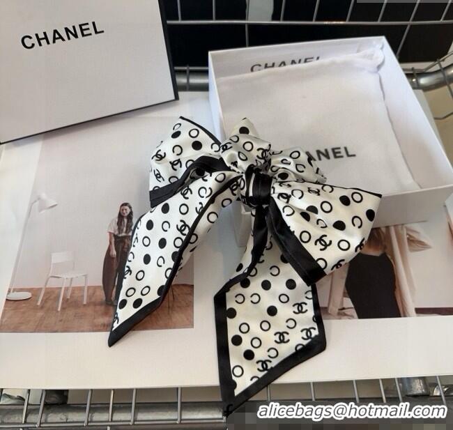 Best Price Chanel Bow Hair Clip 0310 White 2025