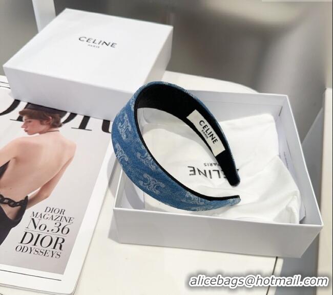 Good Quality Celine Denim Headband 0310 Light Blue 2025