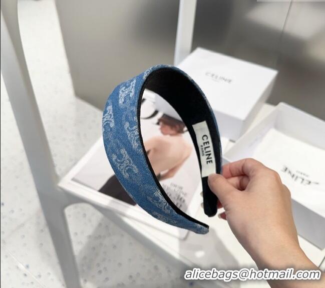 Good Quality Celine Denim Headband 0310 Light Blue 2025