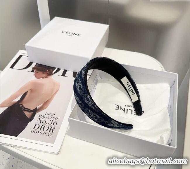 Classic Discount Celine Denim Headband CE0310 Dark Blue 2025