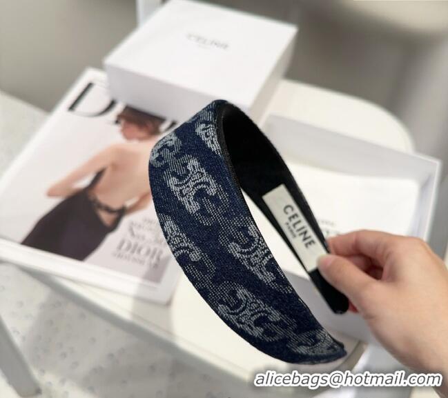 Classic Discount Celine Denim Headband CE0310 Dark Blue 2025