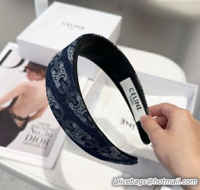 Classic Discount Celine Denim Headband CE0310 Dark Blue 2025