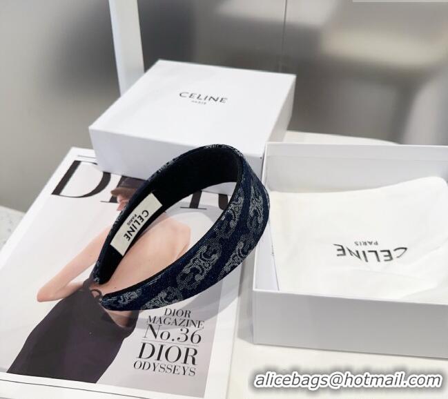 Classic Discount Celine Denim Headband CE0310 Dark Blue 2025