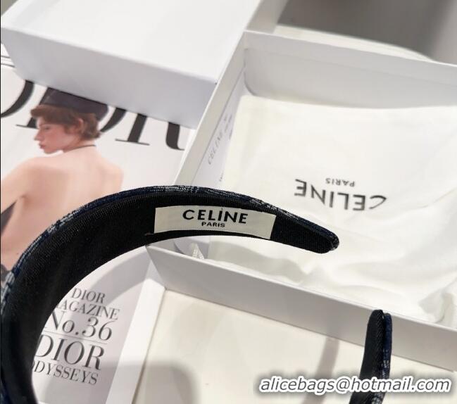 Classic Discount Celine Denim Headband CE0310 Dark Blue 2025