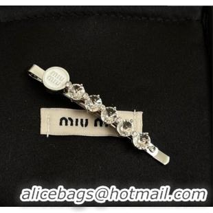 Original Cheap Miu Miu Strass Hair Clip 0311 White 2025