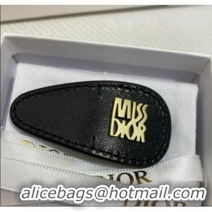 Hot Style Dior Miss Dior Calfskin Hair Clip 11097 Black 2025