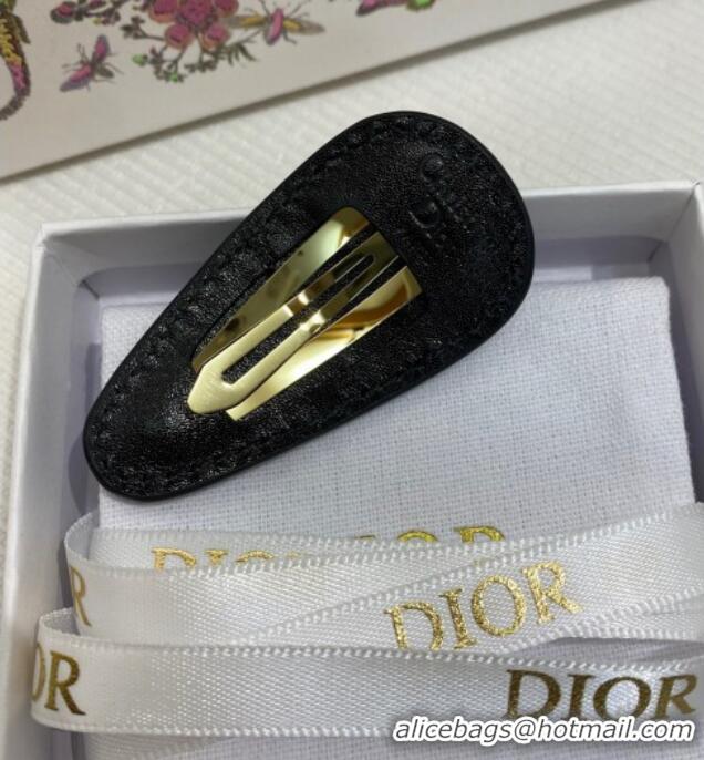 Hot Style Dior Miss Dior Calfskin Hair Clip 11097 Black 2025