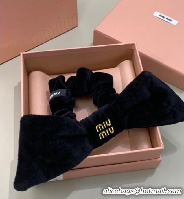 Modern Discount Miu Miu Velvet Bow Hairring M0509 Black 2025