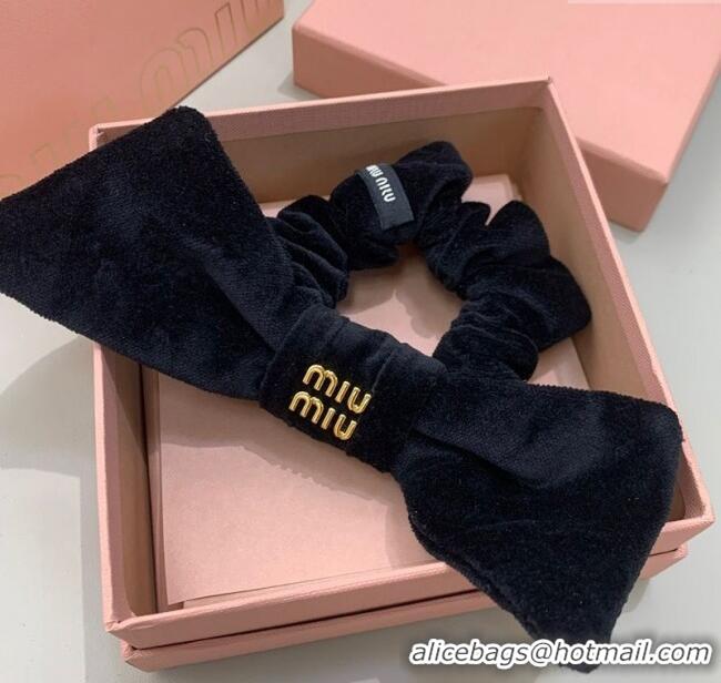 Modern Discount Miu Miu Velvet Bow Hairring M0509 Black 2025