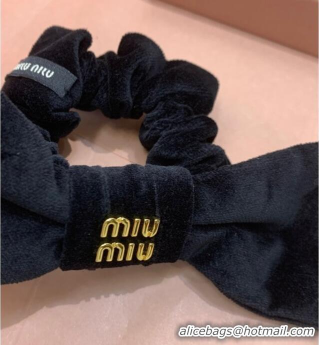 Modern Discount Miu Miu Velvet Bow Hairring M0509 Black 2025
