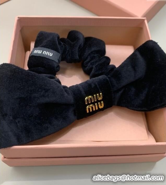 Modern Discount Miu Miu Velvet Bow Hairring M0509 Black 2025