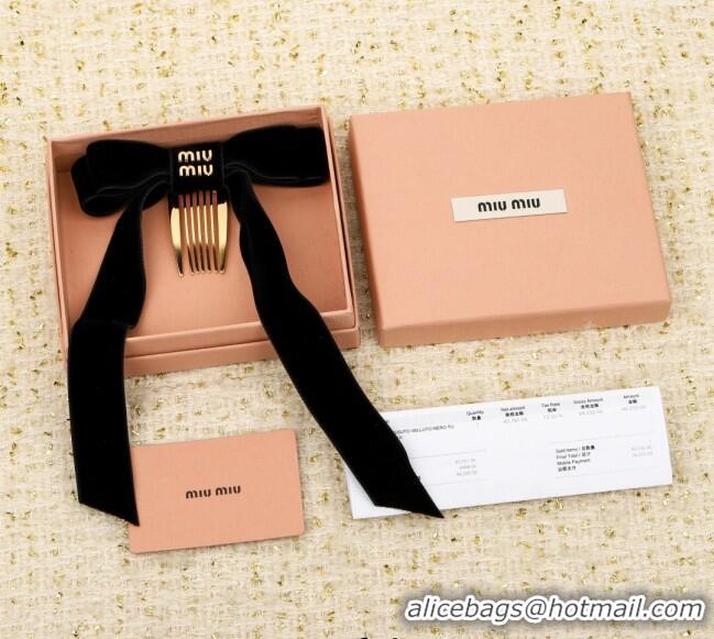 Luxury Classic Miu Miu Bow Hair Clip 0509 Black 2025