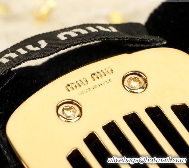 Luxury Classic Miu Miu Bow Hair Clip 0509 Black 2025