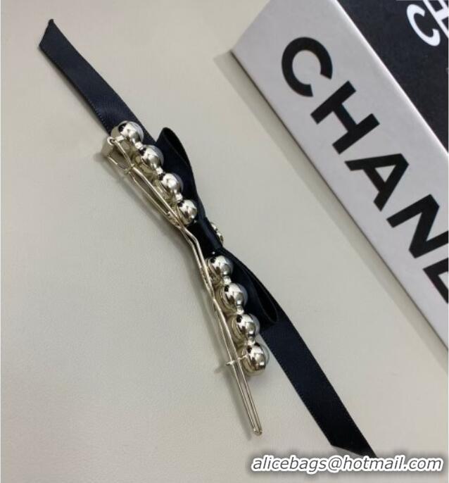 Classic Grade Chanel Hair Clip with Pearls and Black Bow C0509 2025