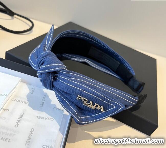 Elegant Cheap Prada Denim Headband 0512 Blue 2025