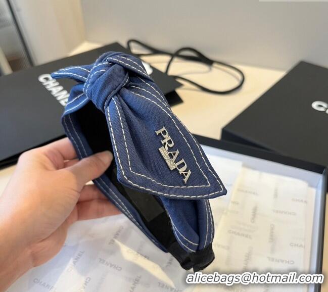 Elegant Cheap Prada Denim Headband 0512 Blue 2025