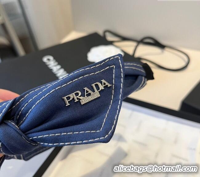 Elegant Cheap Prada Denim Headband 0512 Blue 2025