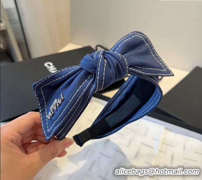 Elegant Cheap Prada Denim Headband 0512 Blue 2025