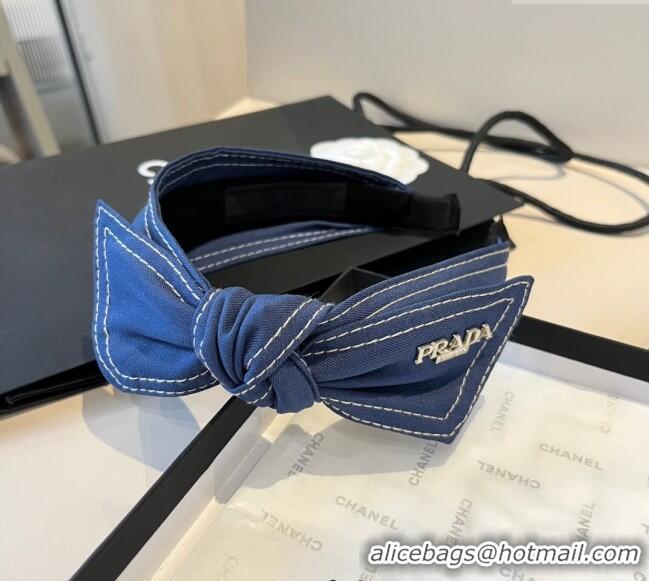Elegant Cheap Prada Denim Headband 0512 Blue 2025