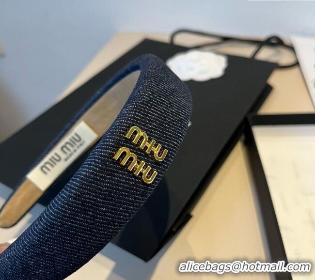New Stylish Miu Miu Denim Headband 0512 Dark Blue 2025