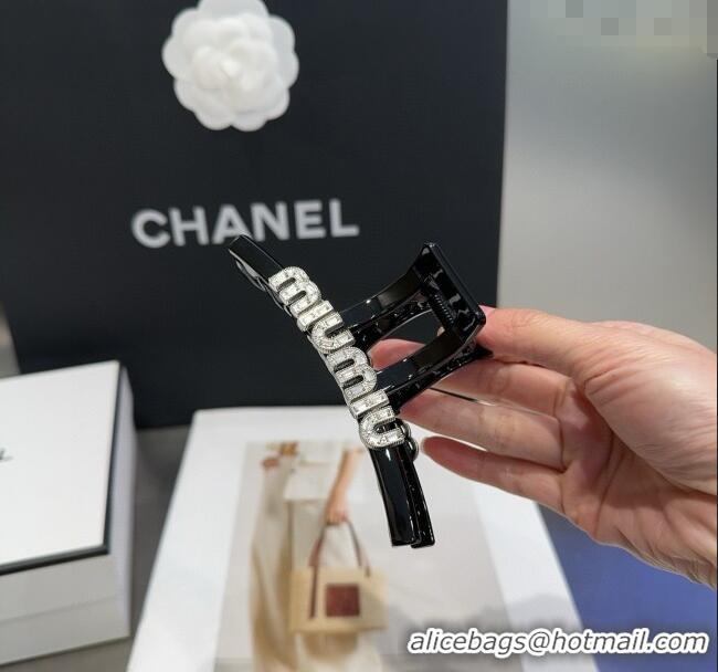 Famous Brand Miu Miu Hair Clip with Letters 0512 Black 2025